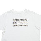 COLUMBIA Cropped Womens T-Shirt White Crew Neck M