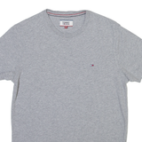 TOMMY JEANS Mens T-Shirt Grey Crew Neck S