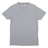 TOMMY JEANS Mens T-Shirt Grey Crew Neck S