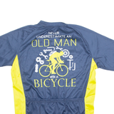 OLD MAN WITH A BICYCLE Cycling Mens Jersey Blue 1/4 Zip XL