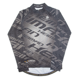 HEIMAN Cycling Mens Jersey Grey Long Sleeve 1/4 Zip XL