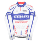 SUPRIMO Cycling Mens Jersey White Long Sleeve 1/4 Zip XS