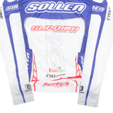 SUPRIMO Cycling Mens Jersey White Long Sleeve 1/4 Zip XS