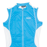 RACER Cycling Mens Jersey Blue Sleeveless 1/4 Zip XS