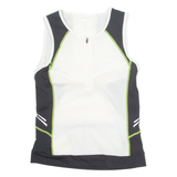 CRANE Cycling Womens Jersey White Sleeveless 1/4 Zip S