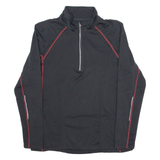 COOL RUNNING Cycling Mens Jersey Black Long Sleeve 1/4 Zip L