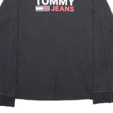 TOMMY HILFIGER Mens T-Shirt Black Long Sleeve S