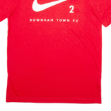 NIKE Dri Fit Downham Town Fc Mens Football Shirt T-Shirt Red L