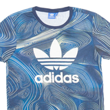 ADIDAS Womens T-Shirt Blue UK 4