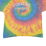 COLOURTONE Curacao Dutch Caribbean Mens Tie Dye T-Shirt Red 2XL