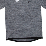 NIKE Mens T-Shirt Grey Button Neck M