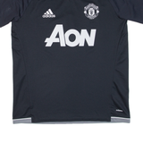 ADIDAS Manchester United Mens Football Shirt Jersey Grey V-Neck L