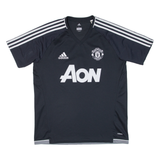 ADIDAS Manchester United Mens Football Shirt Jersey Grey V-Neck L