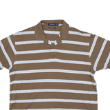 NAUTICA Mens Polo Shirt Brown Striped XL