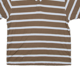 NAUTICA Mens Polo Shirt Brown Striped XL