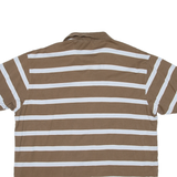 NAUTICA Mens Polo Shirt Brown Striped XL