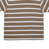 NAUTICA Mens Polo Shirt Brown Striped XL