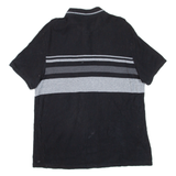 CALVIN KLEIN Mens Polo Shirt Black Striped XL