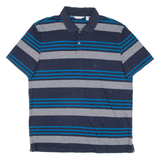 CALVIN KLEIN Mens Polo Shirt Blue Striped M