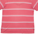 TOMMY HILFIGER Mens Polo Shirt Pink Striped XL