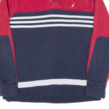 NAUTICA Mens Polo Shirt Blue Striped Long Sleeve M