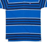 TOMMY HILFIGER Mens Polo Shirt Blue Striped L