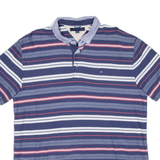 TOMMY HILFIGER Mens Polo Shirt Blue Striped XL