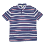 TOMMY HILFIGER Mens Polo Shirt Blue Striped XL