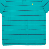 NAUTICA Mens Polo Shirt Blue Striped L