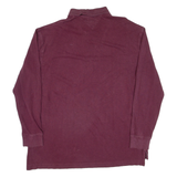 TOMMY HILFIGER Mens Polo Shirt Maroon Long Sleeve 2XL