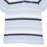 TOMMY HILFIGER Custom Fit Mens Polo Shirt Blue Striped L