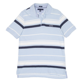 TOMMY HILFIGER Custom Fit Mens Polo Shirt Blue Striped L