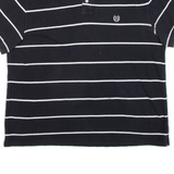 CHAPS Mens Polo Shirt Black Striped 2XL