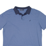 NAUTICA Mens Polo Shirt Blue Striped 2XL