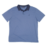 NAUTICA Mens Polo Shirt Blue Striped 2XL