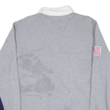 POLO SPORT RALPH LAUREN Mens Polo Shirt Grey Striped Long Sleeve L