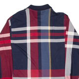 CHAPS RALPH LAUREN Mens Polo Shirt Blue Check Long Sleeve L