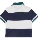 TOMMY HILFIGER Slim Fit Mens Polo Shirt Blue Striped XS