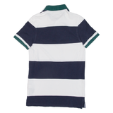 TOMMY HILFIGER Slim Fit Mens Polo Shirt Blue Striped XS