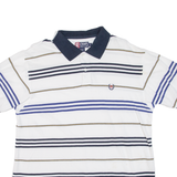 CHAPS RALPH LAUREN Mens Polo Shirt White Striped M