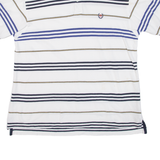 CHAPS RALPH LAUREN Mens Polo Shirt White Striped M