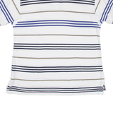 CHAPS RALPH LAUREN Mens Polo Shirt White Striped M