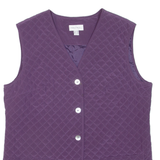 PETER HAHN Womens Quilted Gilet Purple Silk UK 12