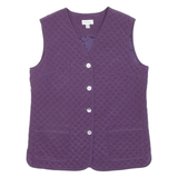 PETER HAHN Womens Quilted Gilet Purple Silk UK 12