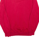 TOMMY HILFIGER Mens Jumper Red V-Neck Tight Knit XL
