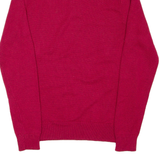 NAUTICA Mens Heavy Knit Jumper Red Button Neck Chunky Knit S