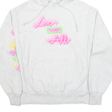 CHAMPION REVERSE WEAVE Love Over All Neon Womens Grey Hoodie M