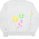 CHAMPION REVERSE WEAVE Love Over All Neon Womens Grey Hoodie M