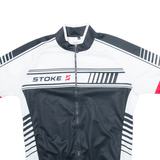 STOKE Full Zip Cycling Mens Jersey Black XL