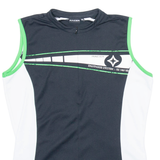 RACER Cycling Mens Jersey Black Sleeveless 1/4 Zip L